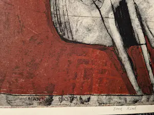 Hannes Postma - Grote - 1962- handgekleurde Ets "rood kind" - zeer kleine oplage (12 stuks) kopen? Bied vanaf 59!