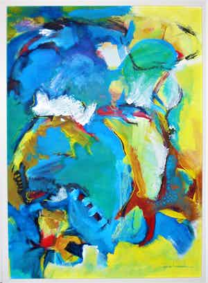 Jos van Beek - 'Wederhelft', mooi gelijst! verkocht voor € 230!