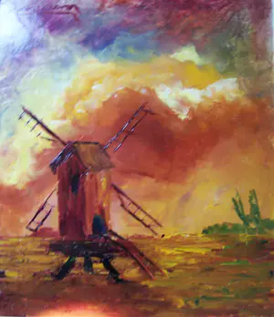Leo Jordaens - Landschap met molen. kopen? Bied vanaf 40!