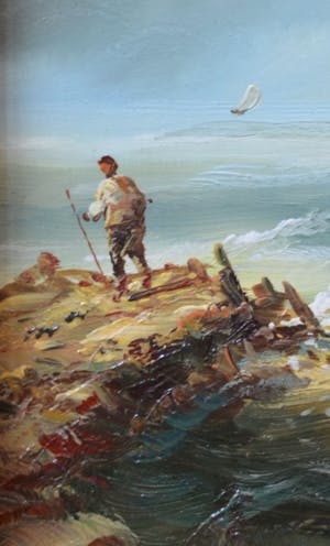 Niet of onleesbaar gesigneerd - Zeegezicht met zeilschepen op zee kopen? Bied vanaf 1!