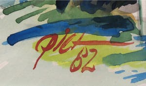 Piet Snoeren - Aquarel, Dorpsgezicht - Ingelijst kopen? Bied vanaf 1!