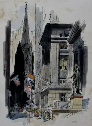 Ardis Hughes - Aquarel: Trinity Church kaufen? Bieten Sie von 100!
