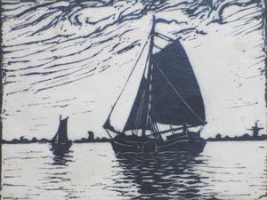 Antonius Hubertus Nordberg - Tjalk - Houtsnede kopen? Bied vanaf 40!