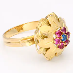 18 karaat Goud - Ring - 0.22 ct Robijn - Saffier kopen? Bied vanaf 325!