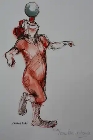Kees Verkade - Kleuren litho: "Charlie/Rivel" verkauft für € 150!