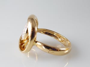 18k roségouden ring met 0.43 ct F-VVS diamanten - ringmaat 17,25 mm (54) kopen? Bied vanaf 450!