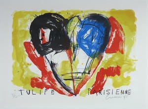 Jan Cremer - Zeefdruk, Tulipe Parisienne - Ingelijst (Zeer Groot) kopen? Bied vanaf 1!