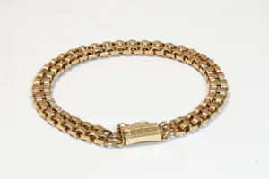 21 - Vintage fifties 14 krt rosé-gouden fantasie schakel armband - klein model kopen? Bied vanaf 750!