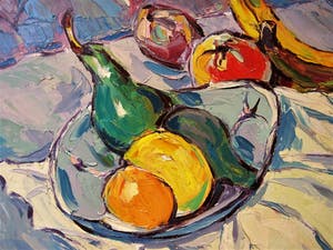 Daniel Wilhelm Bekking - Schitterend omstreeks 1950 geschilderd expressionistisch stilleven - GROOT! kopen? Bied vanaf 270!