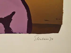 Wally Elenbaas - grote 1970 kleuren lithografie "vrouwelijk naakt aan de kust" oplage (80) kopen? Bied vanaf 69!