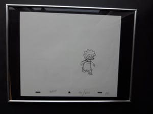 Matt Groening - originele productie tekening, The Simpson, Lisa, ingelijst kopen? Bied vanaf 1!