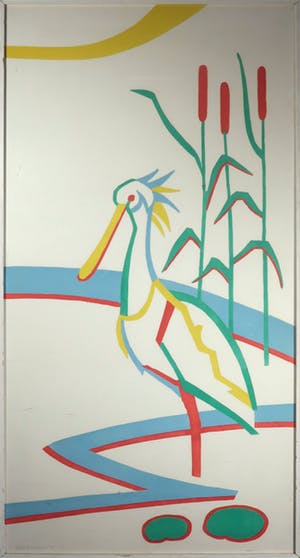 Paul Overhaus - Houtsnede op Japans papier, Lepelaar - Ingelijst (Zeer groot en zwaar) kopen? Bied vanaf 1!