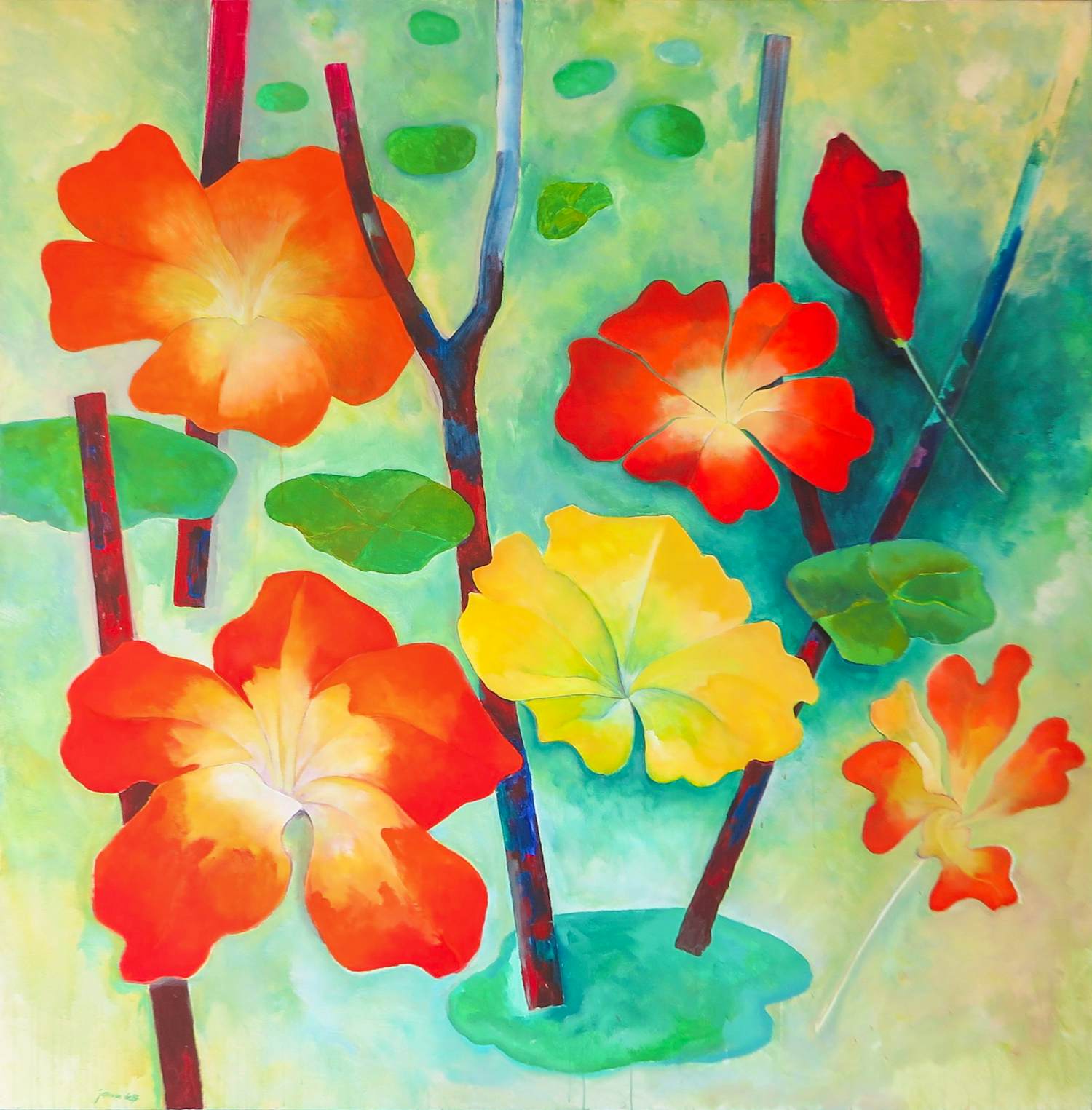 Jan van Delft - Acryl op doek, Tuin 1 (zeer groot) kopen? Bied vanaf 250!
