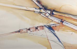 Mattie Schilders - Aquarel met potlood, Partiture 9 - Ingelijst kopen? Bied vanaf 1!