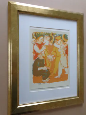 Maurice Savin - L'HEURE DE LA DANSE / KLEURLITHO / 48x38cm / KADER / SIG / 1963 kopen? Bied vanaf 25!