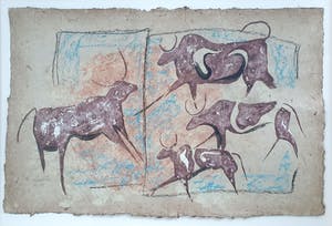 Carla Raadsveld - Zeefdruk op geschept papier: "Taurus" - Ingelijst kopen? Bied vanaf 30!