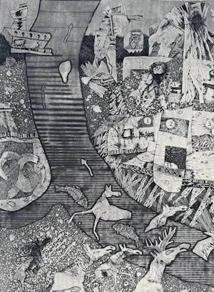 Alexander Bobkin - handgesigneerde ets | 'Siberië' (Zeer groot) kopen? Bied vanaf 150!