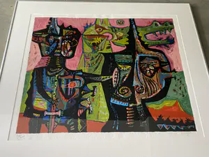 Shinkichi Tajiri - Sint Joris en de draak, zeefdruk (prachtig ingelijst) kopen? Bied vanaf 325!