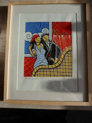 Jacques Tange - Zeefdruk. Titel, "Parents pride ". kopen? Bied vanaf 80!