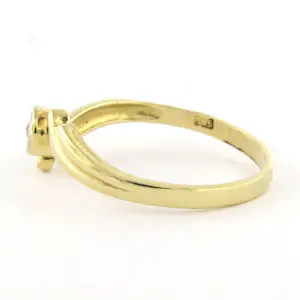 14k bicolour gouden ring met briljant geslepen diamant tot. 0.02ct – F/G - VS/SI kopen? Bied vanaf 220!