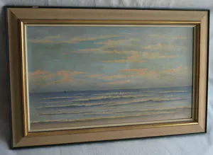 Jan Hopman - Ingelijst, olieverf op doek, Zeegezicht kopen? Bied vanaf 50!