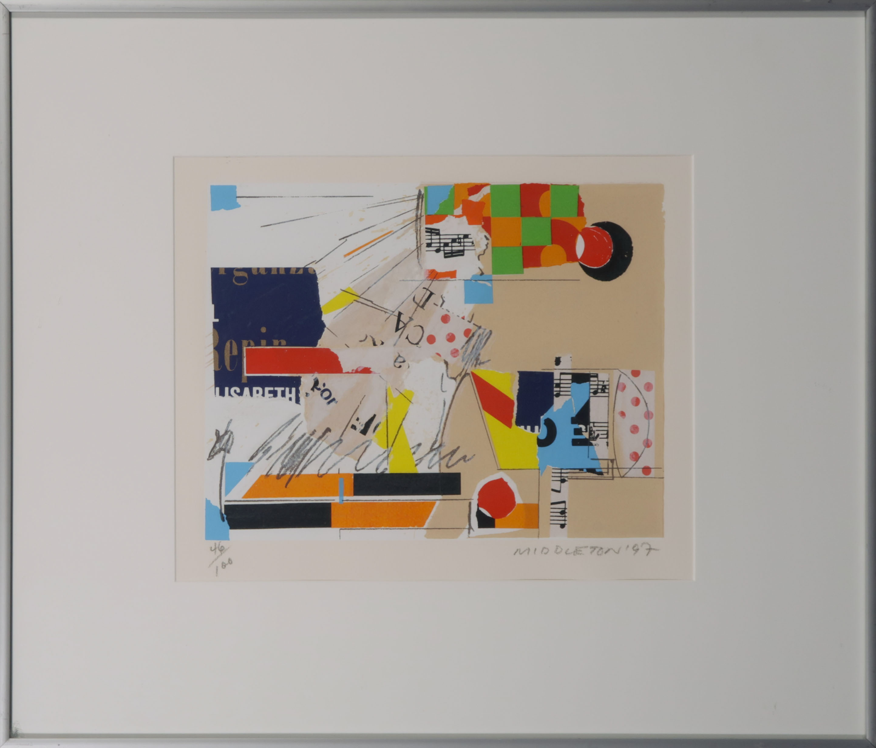 Sam Middleton - Zeefdruk, Composition III - Ingelijst verkocht voor € 35!