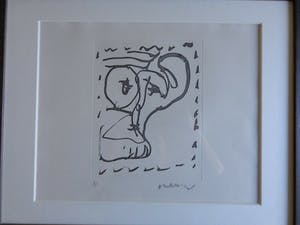 Pierre Alechinsky - COBRA / ZW-W ETS / 51x63cm / KADER / SIG / POEMES / EXEMPLAAR VOOR DICHTER kopen? Bied vanaf 220!