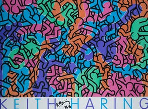 Keith Haring - Handgesigneerd affiche, Keith Haring - Ingelijst (Groot) kopen? Bied vanaf 1!