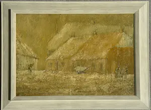Buy Jo Gijsen - Huizen aan grachtje & Boerderij met figuren? Bid from 50!