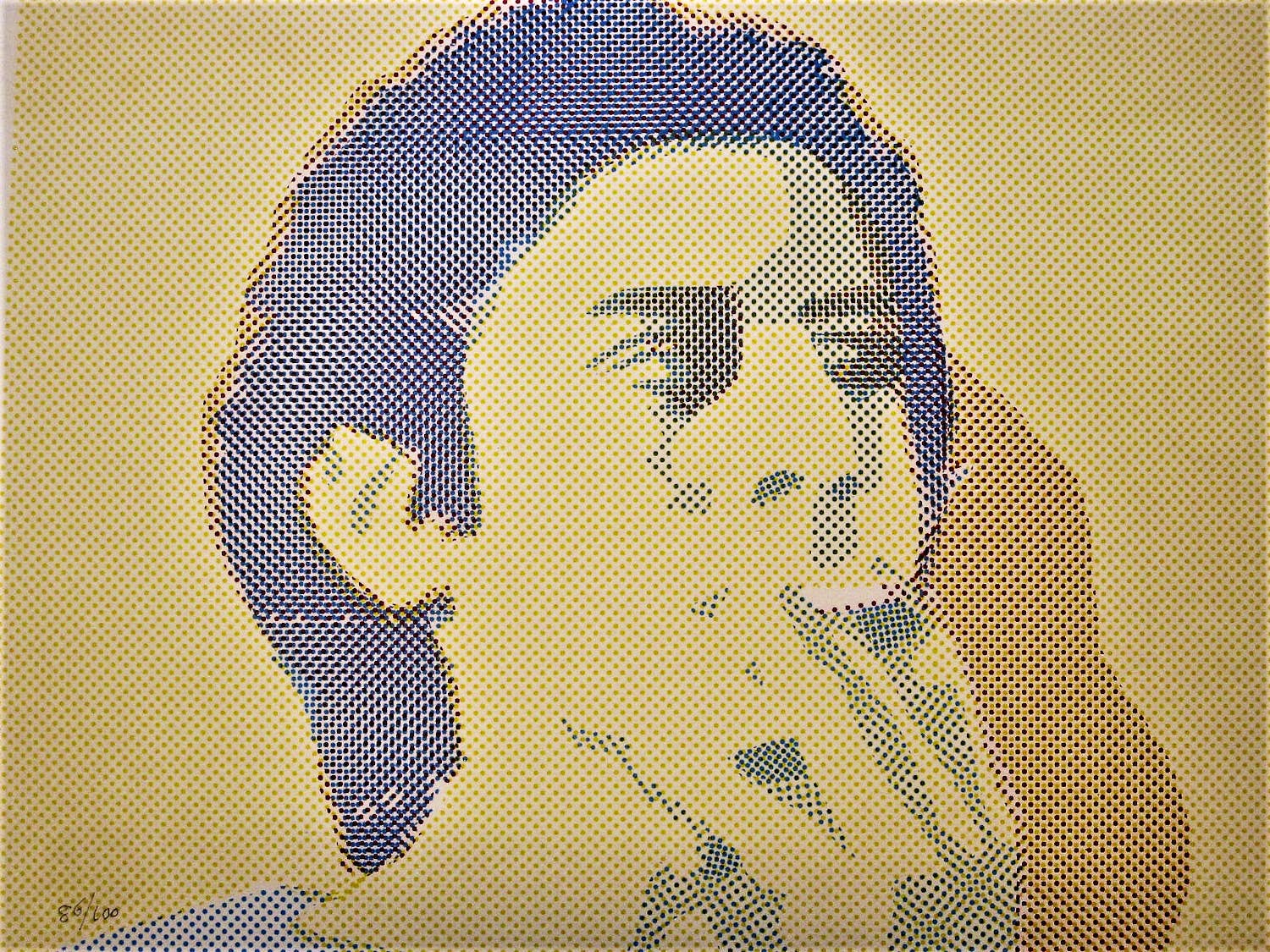 Elzo Dibbets - "gestippelde" kleine oplage (86/100) Zeefdruk "peinzende persoon" gesigneerd kopen? Bied vanaf 34!