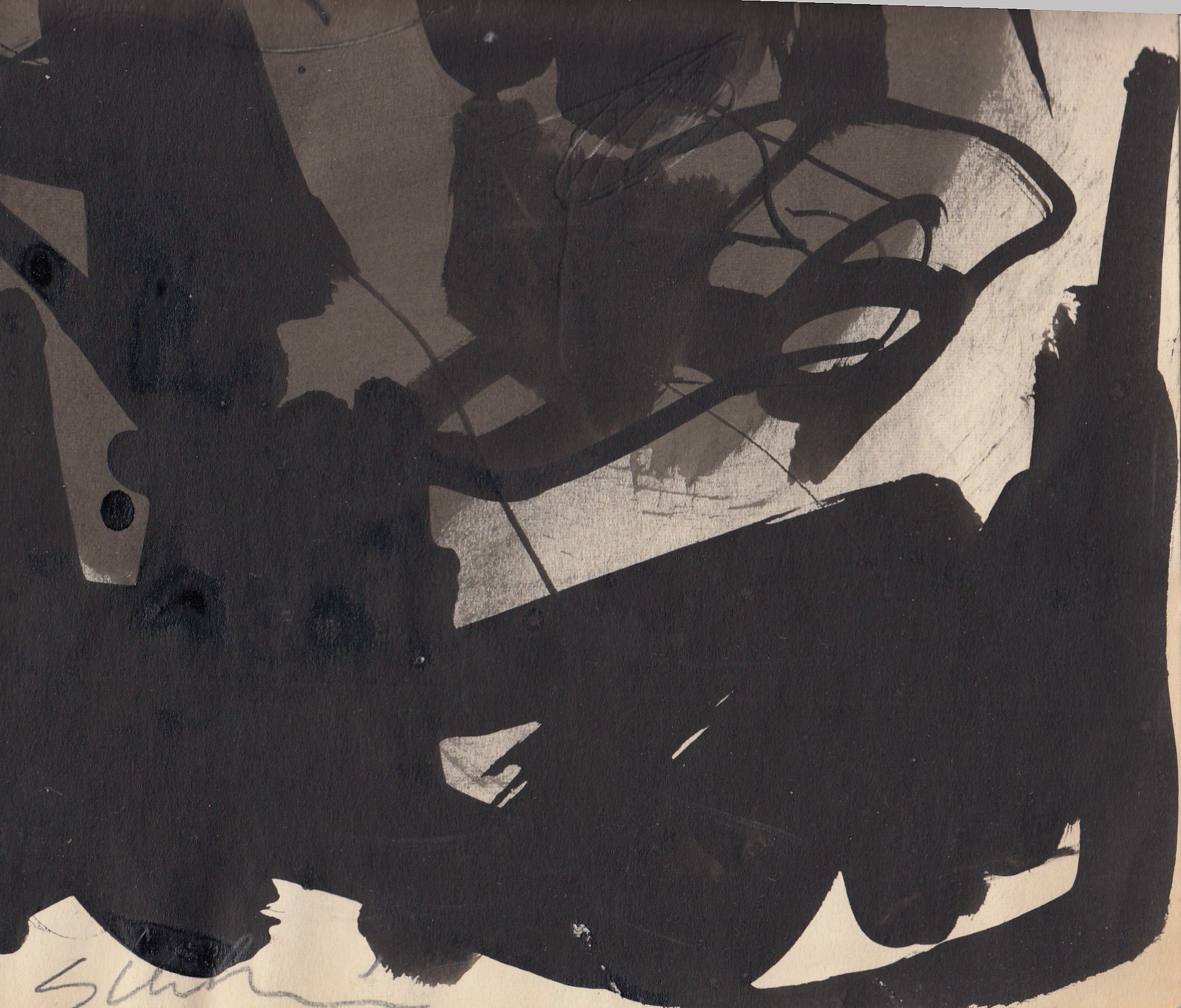 Jan Sierhuis - Abstracte Kompositie op papier gesigneerd. kopen? Bied vanaf 135!