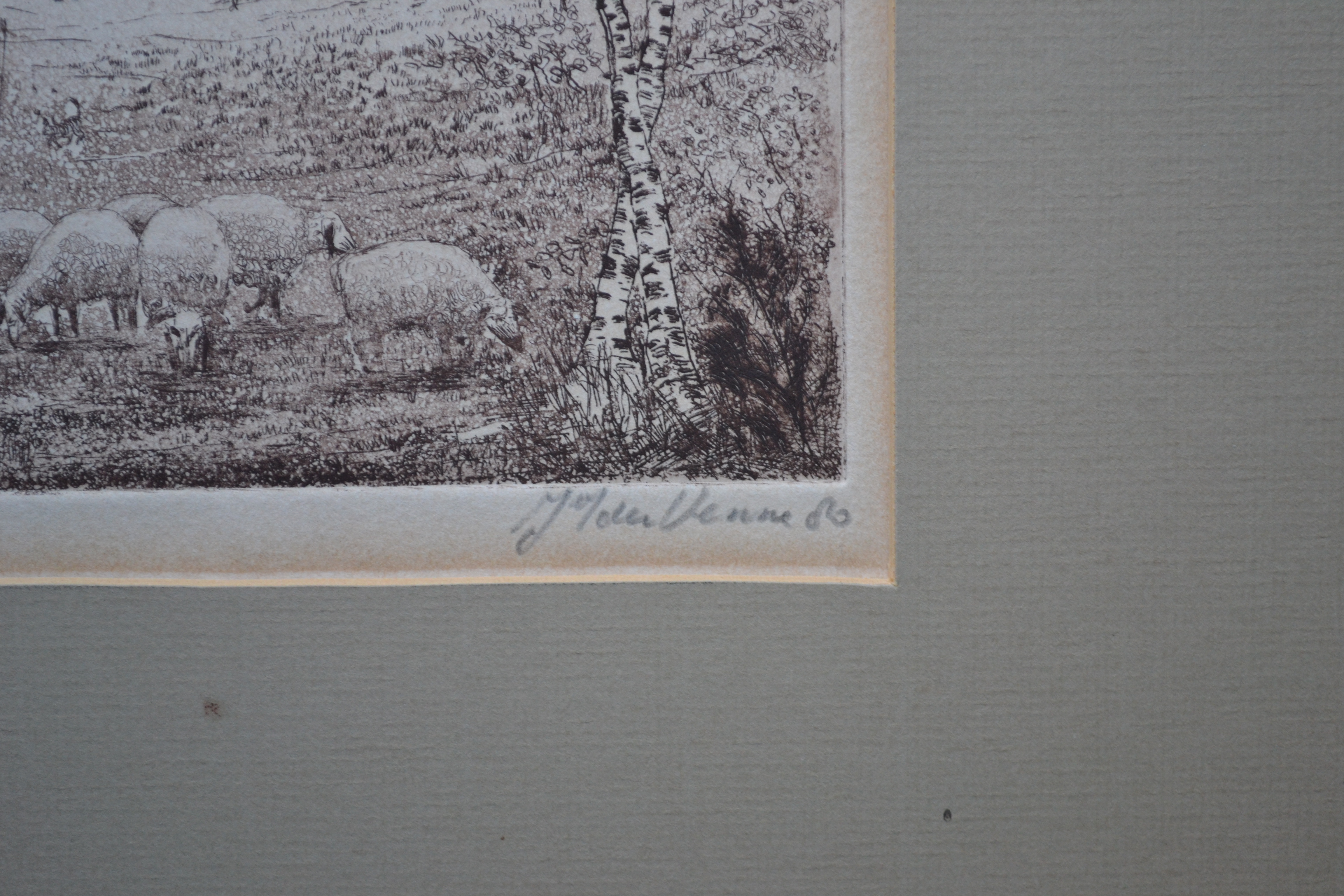 Niet of onleesbaar gesigneerd - Twee landschappen - Ets kopen? Bied vanaf 1!