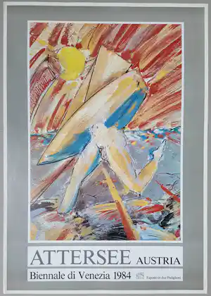Christian Ludwig Attersee - Original Ausstellungsplakat Biennale Venedig Venezia 1984 kaufen? Bieten Sie von 40!