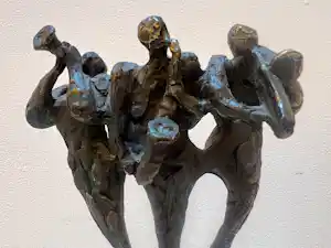 Bernadette Leijdekkers - Bronzen sculptuur | 'De muzikanten' verkocht voor € 150!