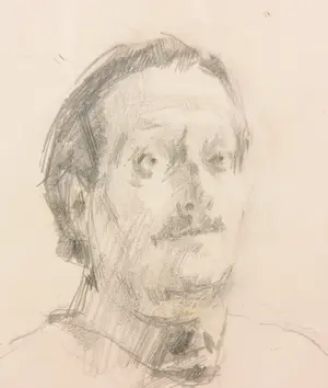 Niet of onleesbaar gesigneerd - Potloodtekening, Portret kopen? Bied vanaf 1!