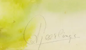 Anton Geerlings - Aquarel, Abstracte compositie - Ingelijst kopen? Bied vanaf 1!