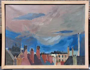 Jan Sierhuis - Amsterdams stadsgezicht, olieverf op doek (ingelijst) kopen? Bied vanaf 450!