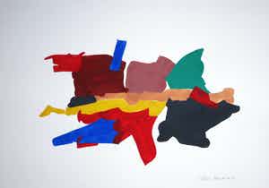 Henri Plaat - Gouache, Zonder titel (Groot) verkocht voor € 70!