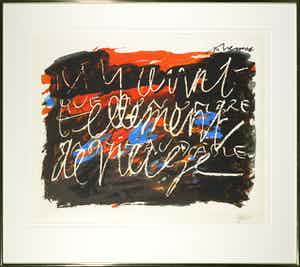 Karel Appel - en Christian Dotremont, De neige - Ingelijst verkocht voor € 1!