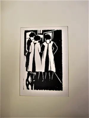 Albert Neuhuys - Vrij zeldzame Hout/Linosnede "op straat" uit Grafiekmap 1924 kopen? Bied vanaf 27!