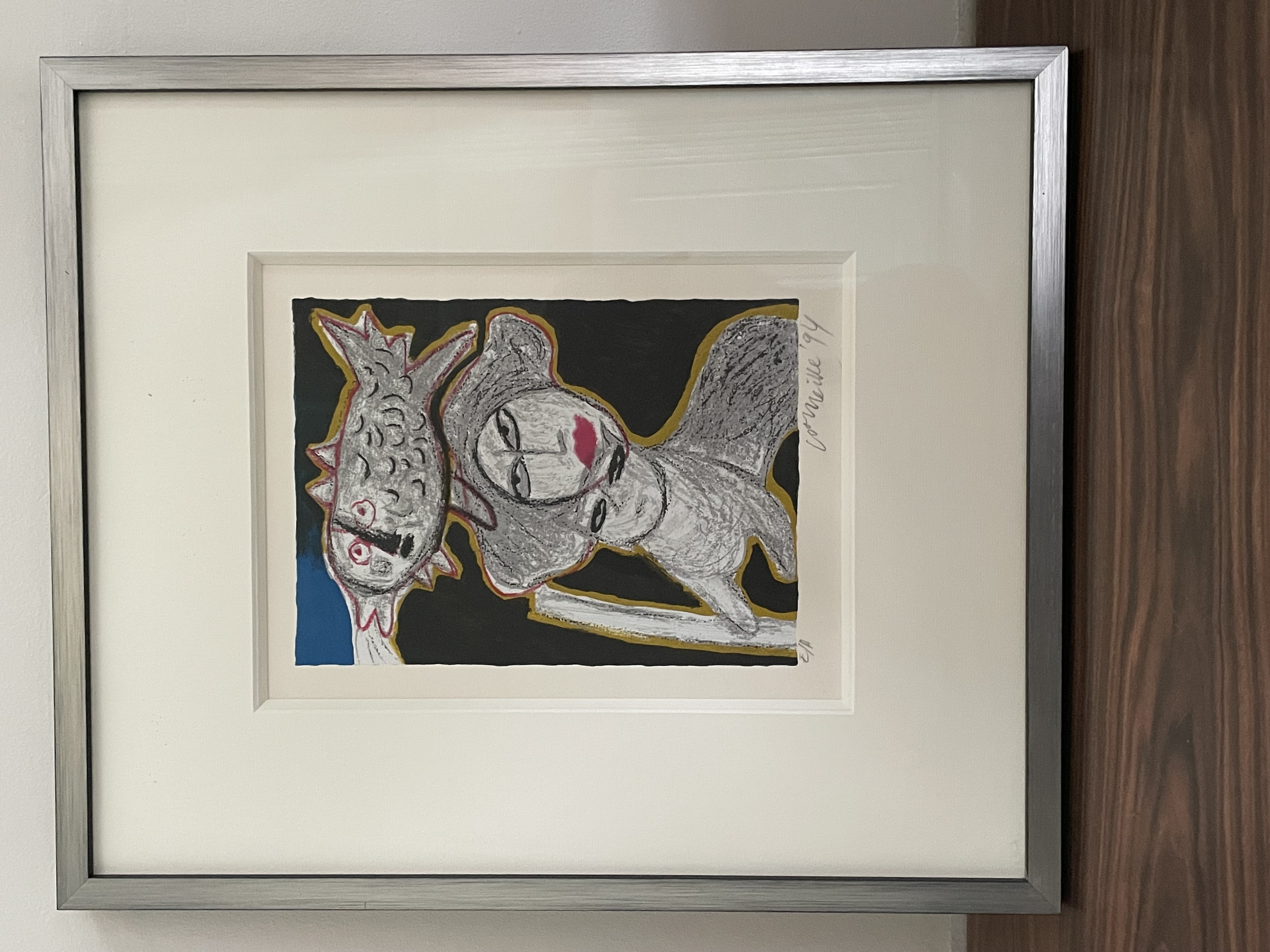 AcheterCorneille - Corneille - Abstracte compositie met vrouw, vis en kat? Enchérissez de 225!
