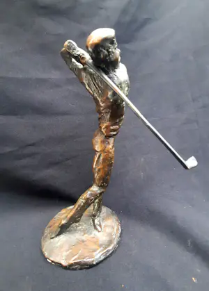 Hans Kuyper - 'Golfer' - massief bronzen beeld monogram - 23375 kopen? Bied vanaf 95!