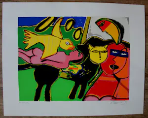 Corneille - litho: L'oiseau Jaune a la Lune- 1996 kopen? Bied vanaf 275!