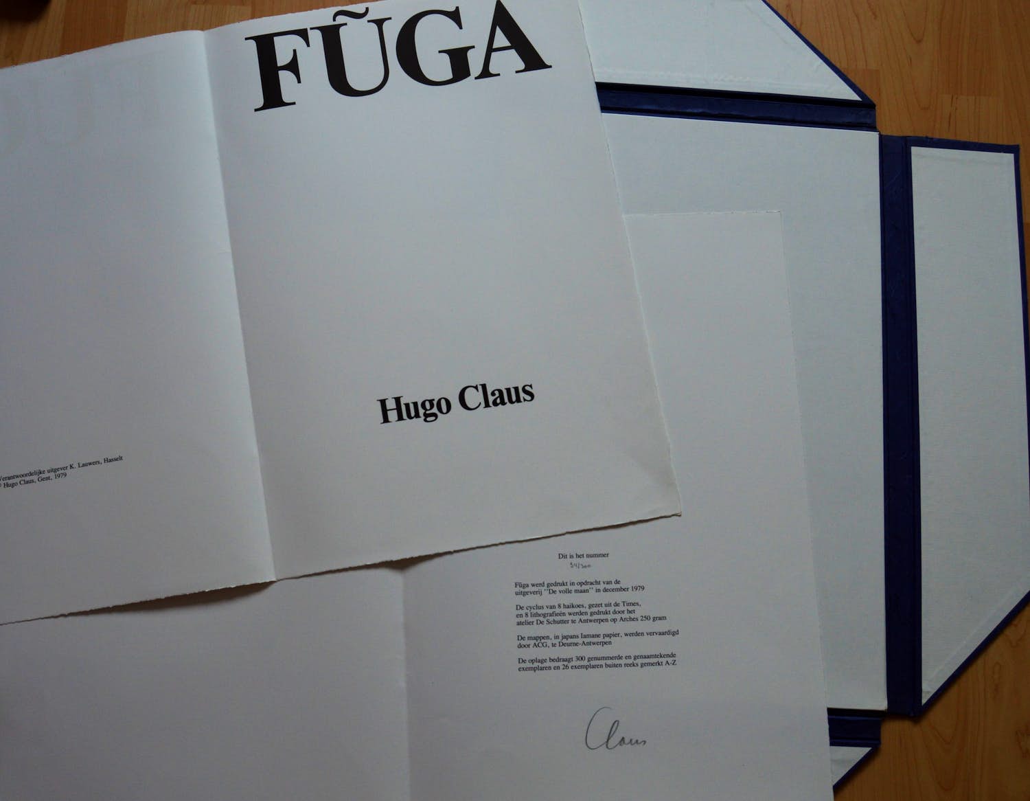 Hugo Claus - "FUGA" Portfolio met acht haiku's en litho's. Compleet. verkocht voor € 300!
