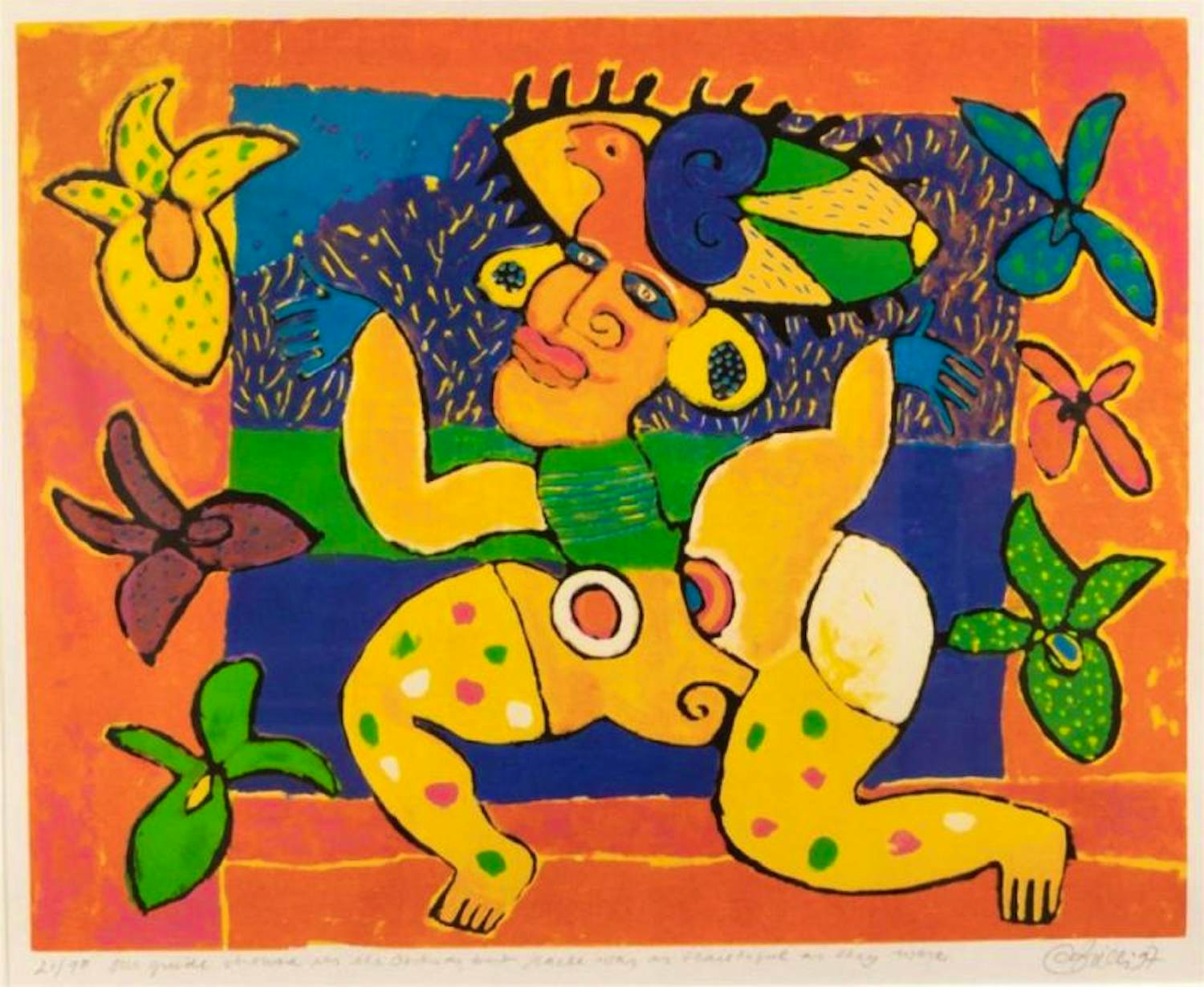 Clemens Briels - Kleurenzeefdruk OUR GUIDE SHOWED US THE ORCHIDS kopen? Bied vanaf 110!