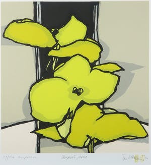 Fon Klement - Boardsnede, Bouquet jaune - Ingelijst kopen? Bied vanaf 100!