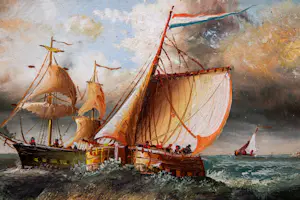 Niet of onleesbaar gesigneerd - 2x Hollandse School Zeelandschappen (XX) kopen? Bied vanaf 1!