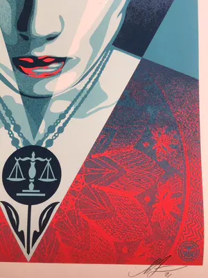 Buy Shepard Fairey - Justice Woman (Blue)? Bid from 190!