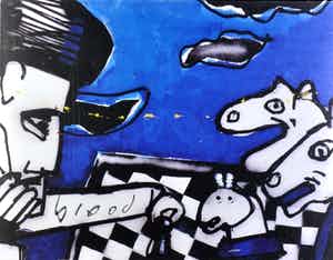 Herman Brood - Gr Kleurenzeefdruk CHESS Handgesigneerd GROOT!!! verkocht voor € 250!
