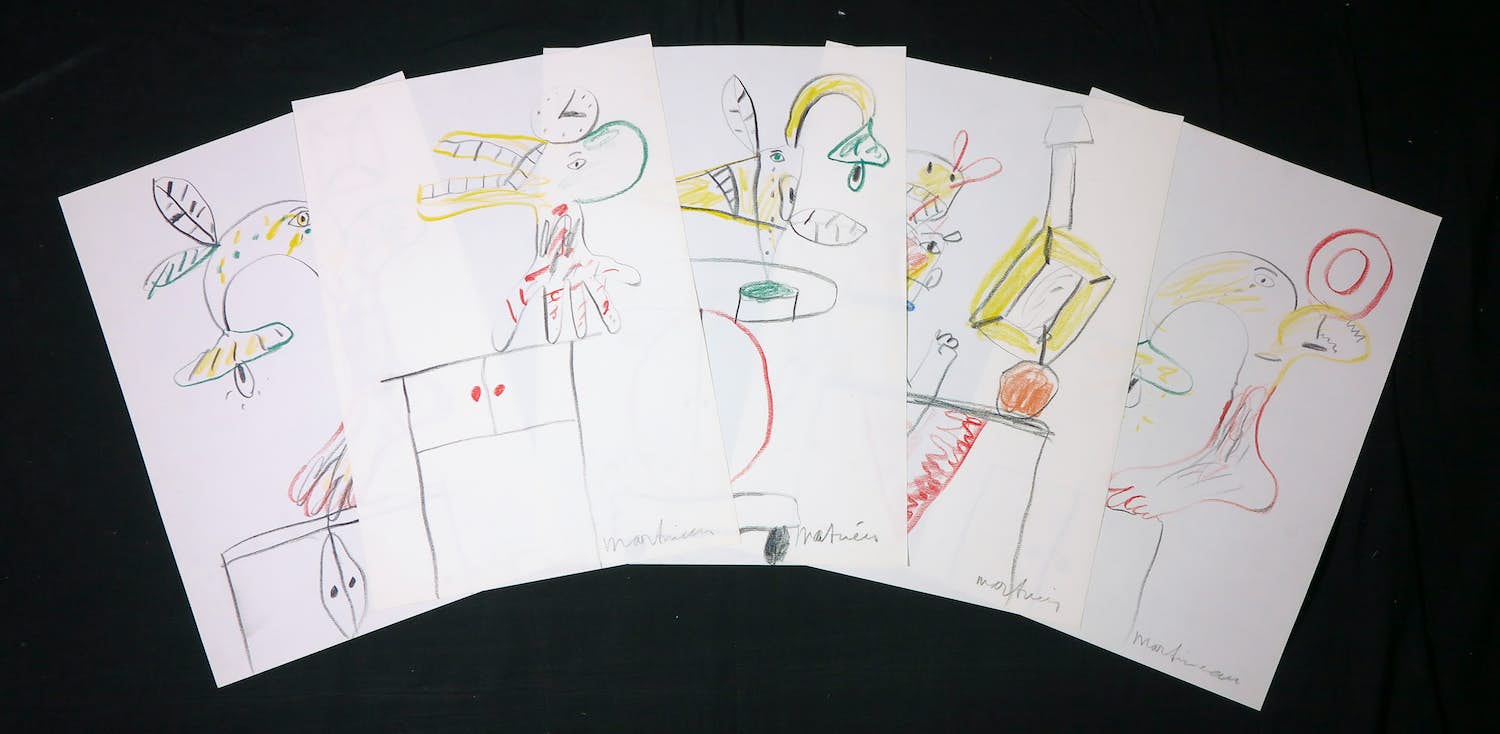Anton Martineau - Lot van 5 unieke werken op papier! kopen? Bied vanaf 1!